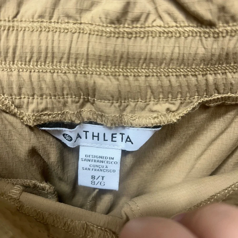 Athleta Trekkie High Rise Parachute Pant Big Sur tan outdoor gorpcore 8 tall - Picture 4 of 15